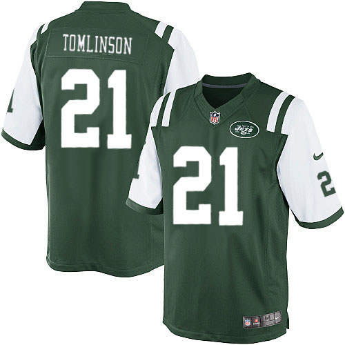 Men's Limited LaDainian Tomlinson Nike Jersey Green Home - #21 NFL New York Jets